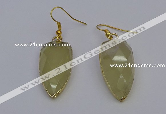 NGE5057 12*35mm - 15*40mm arrowhead lemon quartz pendants