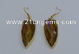 NGE5064 12*35mm - 15*40mm arrowhead yellow tiger eye pendants