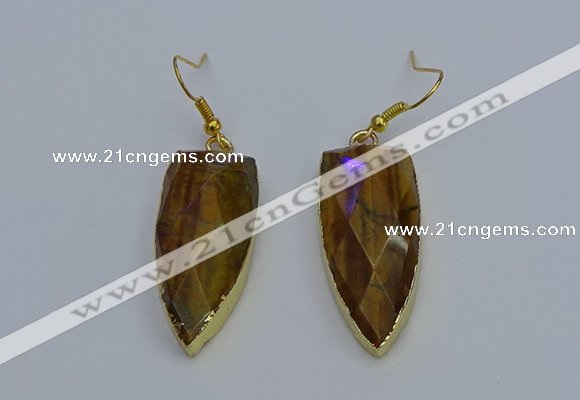 NGE5064 12*35mm - 15*40mm arrowhead yellow tiger eye pendants