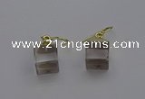 NGE5080 10*15mm cube white crystal gemstone earrings wholesale