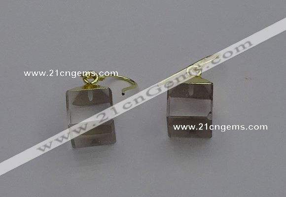 NGE5080 10*15mm cube white crystal gemstone earrings wholesale