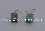 NGE5092 10*15mm cube amazonite gemstone earrings wholesale