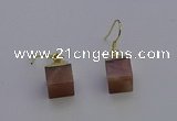NGE5094 10*15mm cube moonstone gemstone earrings wholesale