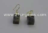 NGE5096 10*15mm cube labradorite gemstone earrings wholesale