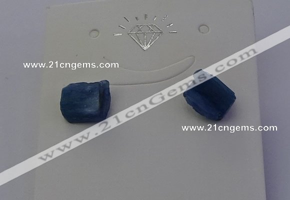 NGE5107 6*10mm nuggets blue kyanite earrings wholesale