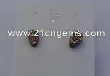 NGE5113 5*8mm freeform plated druzy quartz earrings wholesale