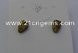 NGE5114 5*8mm freeform plated druzy quartz earrings wholesale