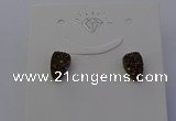 NGE5115 5*8mm freeform plated druzy quartz earrings wholesale