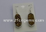 NGE5122 10*22mm - 12*25mm freeform plated druzy quartz earrings