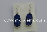 NGE5125 10*22mm - 12*25mm freeform plated druzy quartz earrings