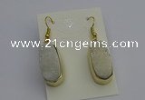 NGE5130 10*22mm - 12*25mm freeform plated druzy quartz earrings