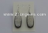NGE5140 10*22mm - 12*25mm freeform plated druzy quartz earrings