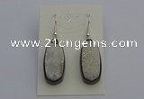 NGE5140 10*22mm - 12*25mm freeform plated druzy quartz earrings