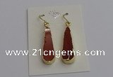 NGE5171 10*28mm - 10*30mm flat teardrop mookaite earrings