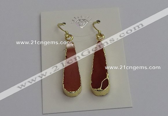 NGE5171 10*28mm - 10*30mm flat teardrop mookaite earrings