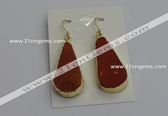 NGE5172 15*28mm - 15*30mm flat teardrop mookaite earrings