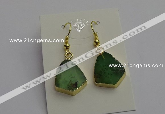 NGE5175 15*20mm australia chrysoprase earrings wholesale