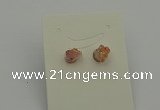 NGE5180 5*8mm - 6*10mm nuggets plated druzy quartz earrings