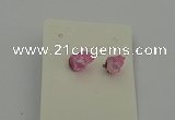 NGE5182 5*8mm - 6*10mm nuggets plated druzy quartz earrings