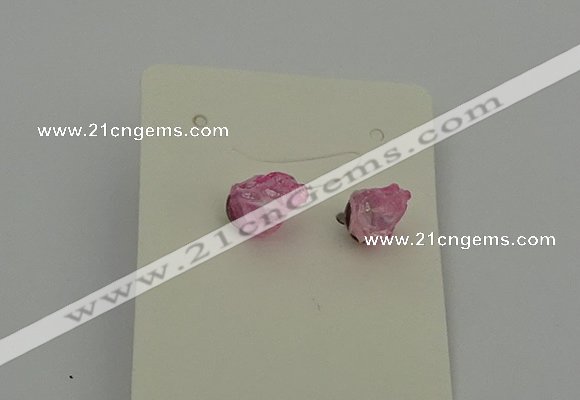 NGE5182 5*8mm - 6*10mm nuggets plated druzy quartz earrings