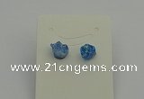 NGE5185 5*8mm - 6*10mm nuggets plated druzy quartz earrings