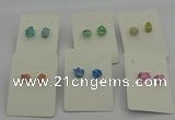 NGE5190 5*8mm - 6*10mm nuggets plated druzy quartz earrings