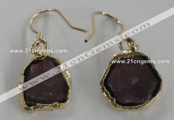 NGE52 10*12mm - 13*15mm freeform tourmaline gemstone earrings