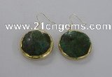 NGE59 30mm flat round agate gemstone earrings wholesale