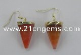 NGE61 14*20mm - 15*22mm cone agate gemstone earrings wholesale