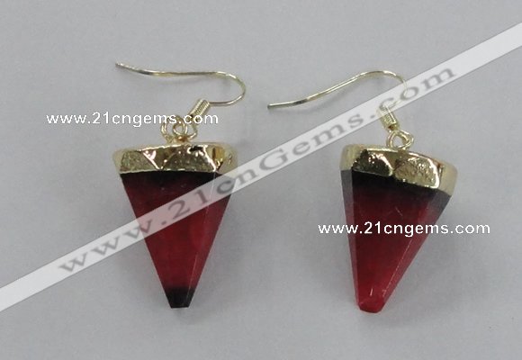 NGE62 14*20mm - 15*22mm cone agate gemstone earrings wholesale