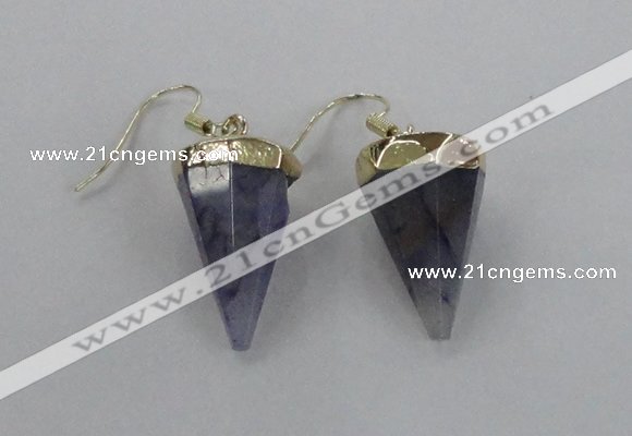 NGE63 14*20mm - 15*22mm cone agate gemstone earrings wholesale