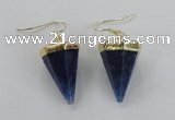 NGE64 14*20mm - 15*22mm cone agate gemstone earrings wholesale