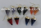 NGE66 14*20mm - 15*22mm cone agate gemstone earrings wholesale