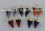 NGE66 14*20mm - 15*22mm cone agate gemstone earrings wholesale