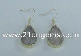 NGE73 13*18mm teardrop druzy agate gemstone earrings wholesale