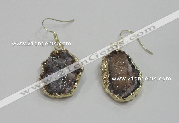 NGE80 18*25mm - 20*25mm freeform druzy agate gemstone earrings