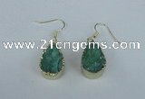 NGE83 13*18mm teardrop druzy agate gemstone earrings wholesale