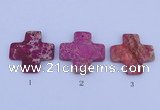 NGP03 5PCS 45*45mm cross dyed imperial jasper pendants wholesale