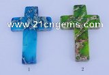 NGP05 5PCS 40*60mm cross dyed imperial jasper pendants wholesale