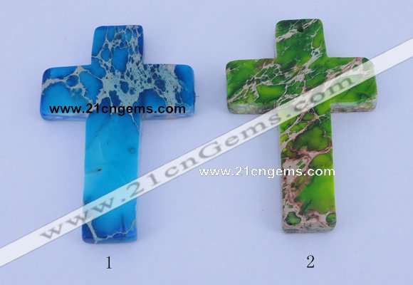 NGP05 5PCS 40*60mm cross dyed imperial jasper pendants wholesale