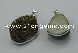 NGP1002 25*35mm - 35*45mm freeform druzy agate beads pendant