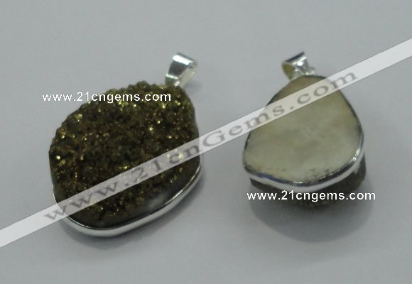 NGP1002 25*35mm - 35*45mm freeform druzy agate beads pendant