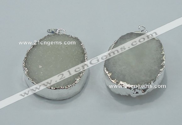 NGP1005 25*35mm - 35*45mm freeform druzy agate beads pendant