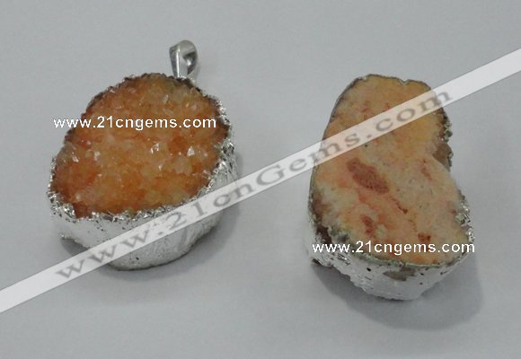 NGP1007 25*35mm - 35*45mm freeform druzy agate beads pendant