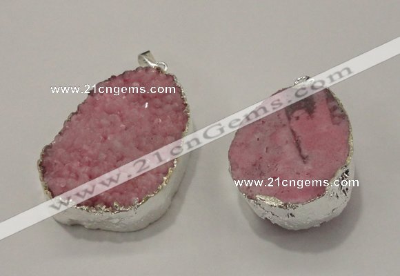 NGP1008 25*35mm - 35*45mm freeform druzy agate beads pendant