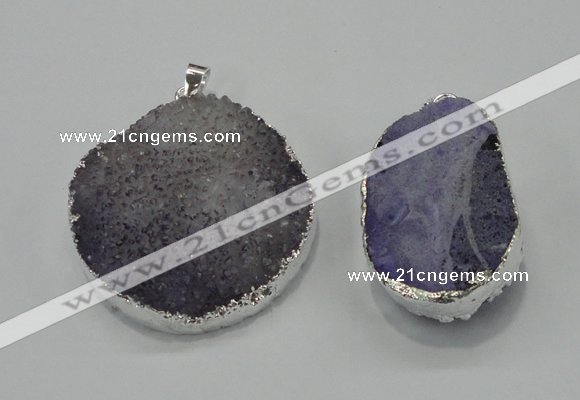 NGP1009 25*35mm - 35*45mm freeform druzy agate beads pendant