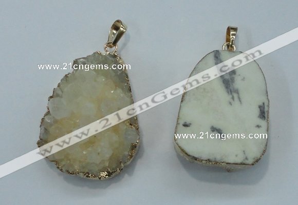 NGP1023 25*35mm - 35*45mm freeform druzy agate beads pendant