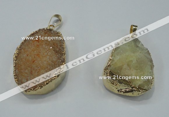 NGP1025 25*35mm - 35*45mm freeform druzy agate beads pendant