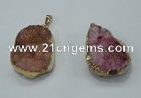 NGP1026 25*35mm - 35*45mm freeform druzy agate beads pendant