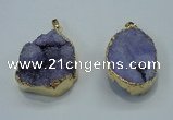 NGP1029 25*35mm - 35*45mm freeform druzy agate beads pendant